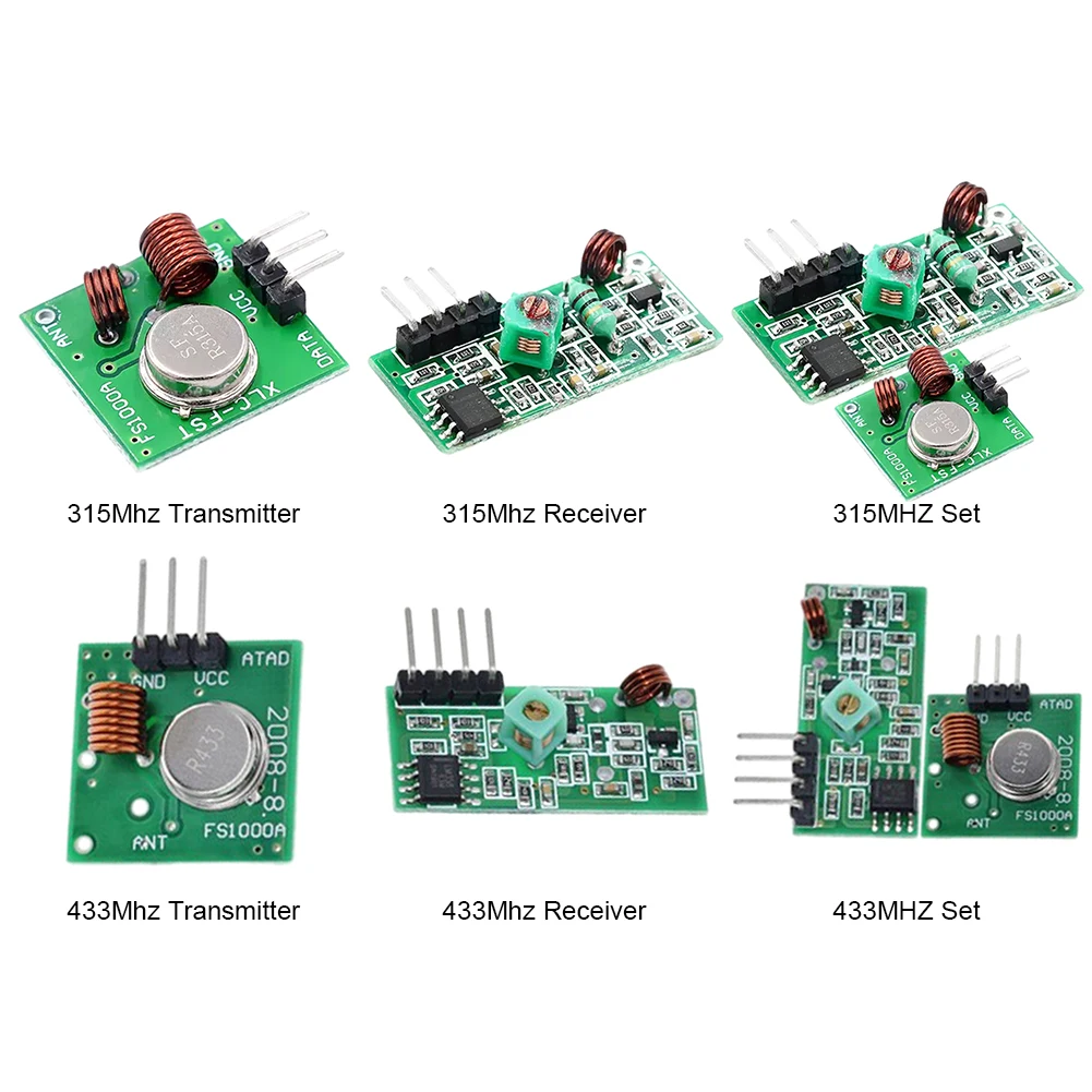 315/433 Mhz Wireless RF Transmitter Receiver 3.5-12V/DC5V Remote Control Module 10MW Wireless Remote Module for Arduino DIY