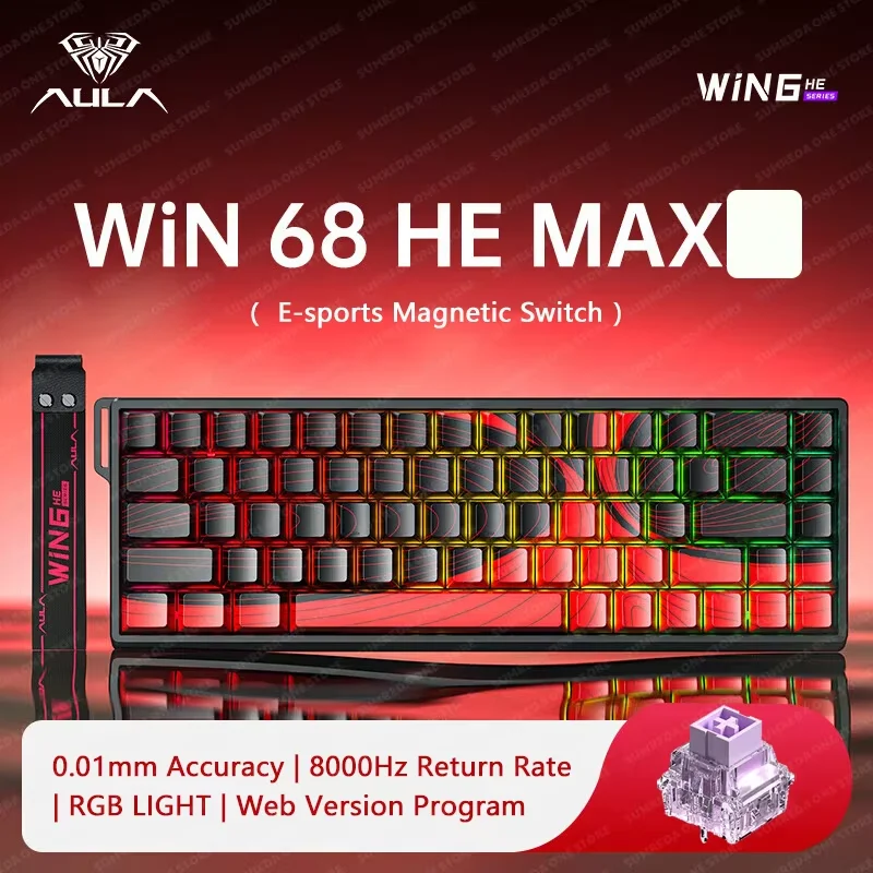 

Aula Win60 Win68 HE Клавиатура для киберспортивных игр Магнитный переключатель 8k Проводная горячая замена RGB Механические клавиатуры Индивидуальные аксессуары для ПК