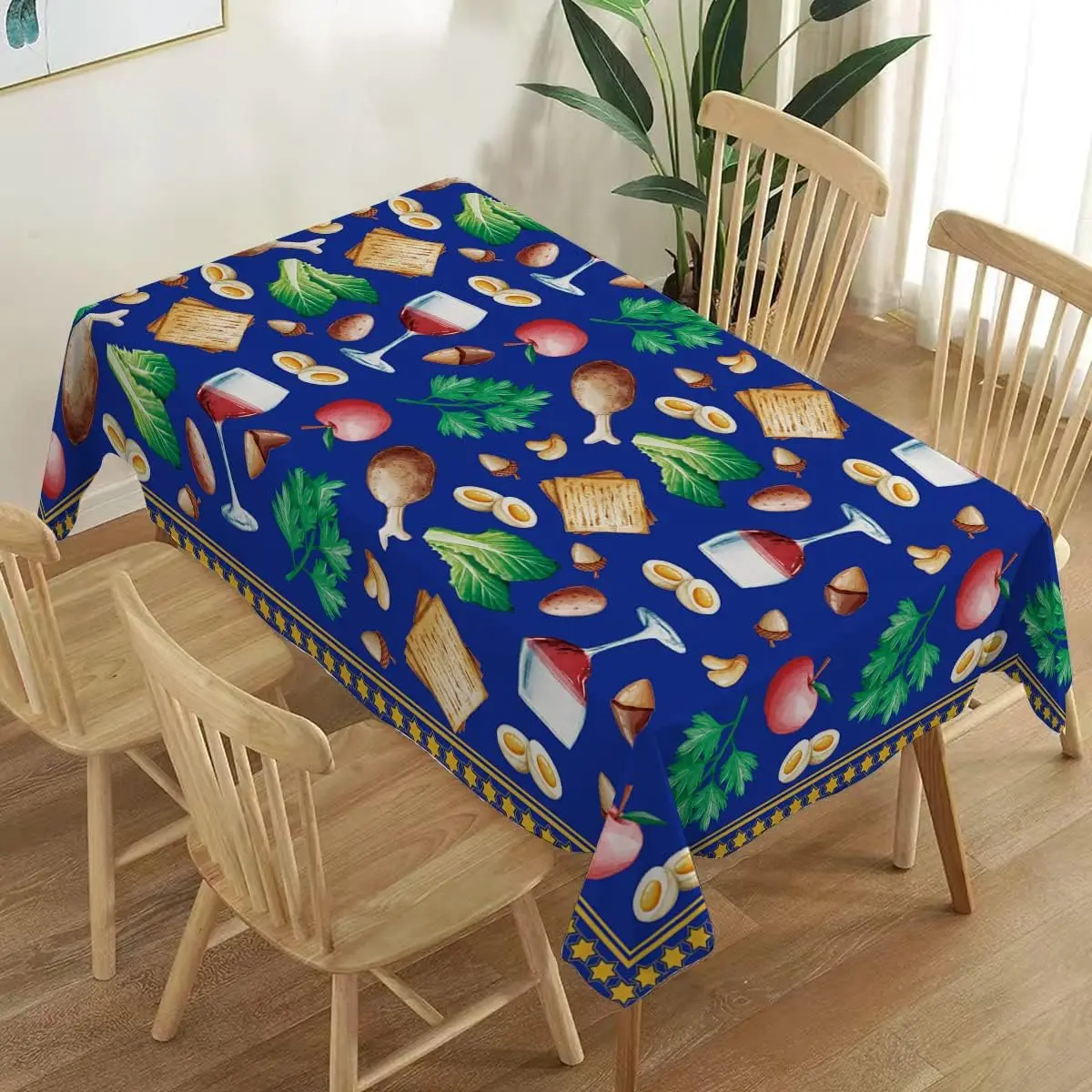 Passover Rectangle Waterproof Tablecloth Jewish Pesach Seder Festival Party Decoration Matzo Home Kitchen Dining Table Decor