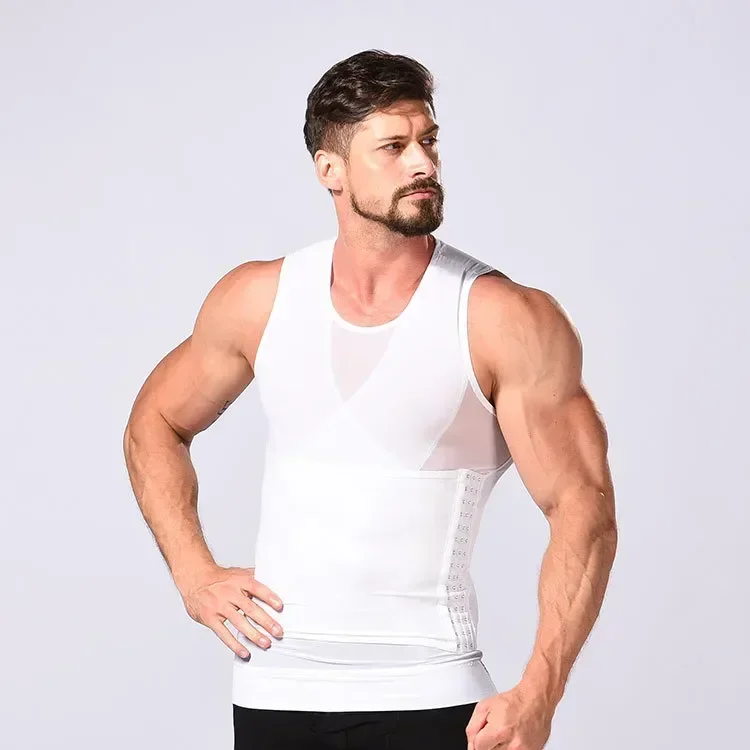 Corset Slimming Men Vest Compression Abdomen Shapewear Control Breathable Sheath Tummy Shaper Body Waist Tops Mesh Trainer Fajas