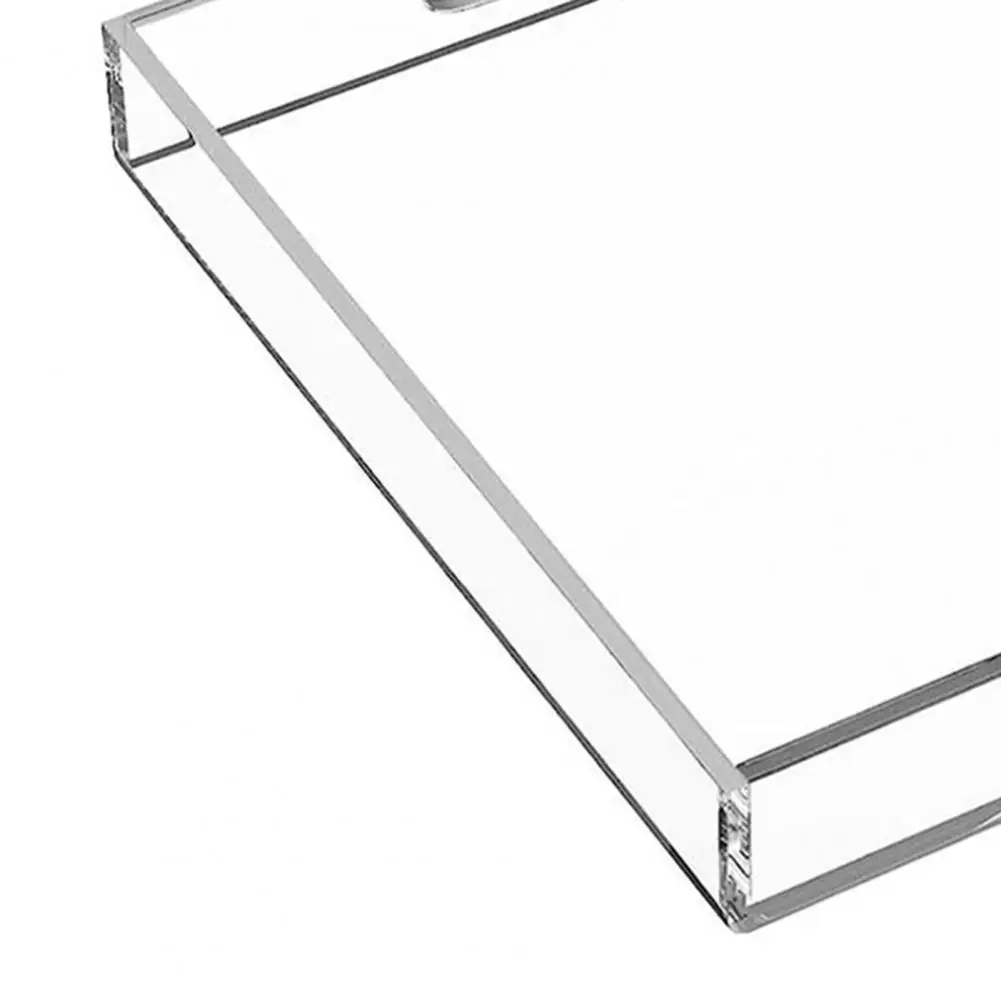 Collectible Display Tray Acrylic Jewelry Display Tray with Handle Capacity Storage Organizer for Earrings Necklaces Smooth Edge