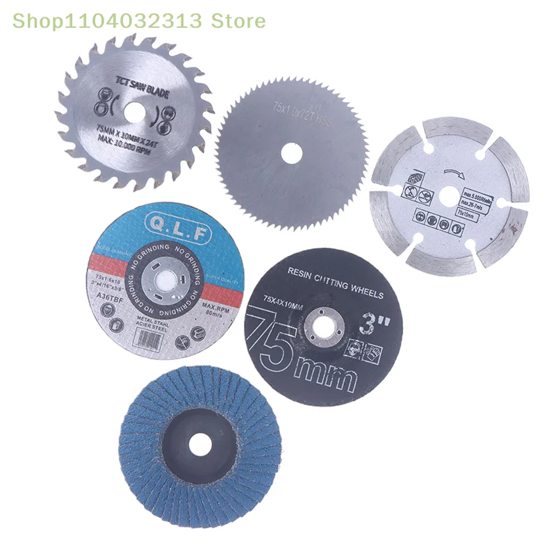 7Pcs 75mm Diameter Cutting Disc for Angle Grinder 10mm Bore Hole Circular Saw Blade Sanding Tool for Tile Wood Metal