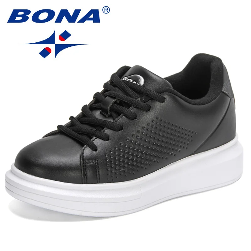 BONA 2022 New Designers Platform Casual Shoes Women Light Sneaker Breathable Luxury Footwear Ladies Vulcanized Walking  Shoes