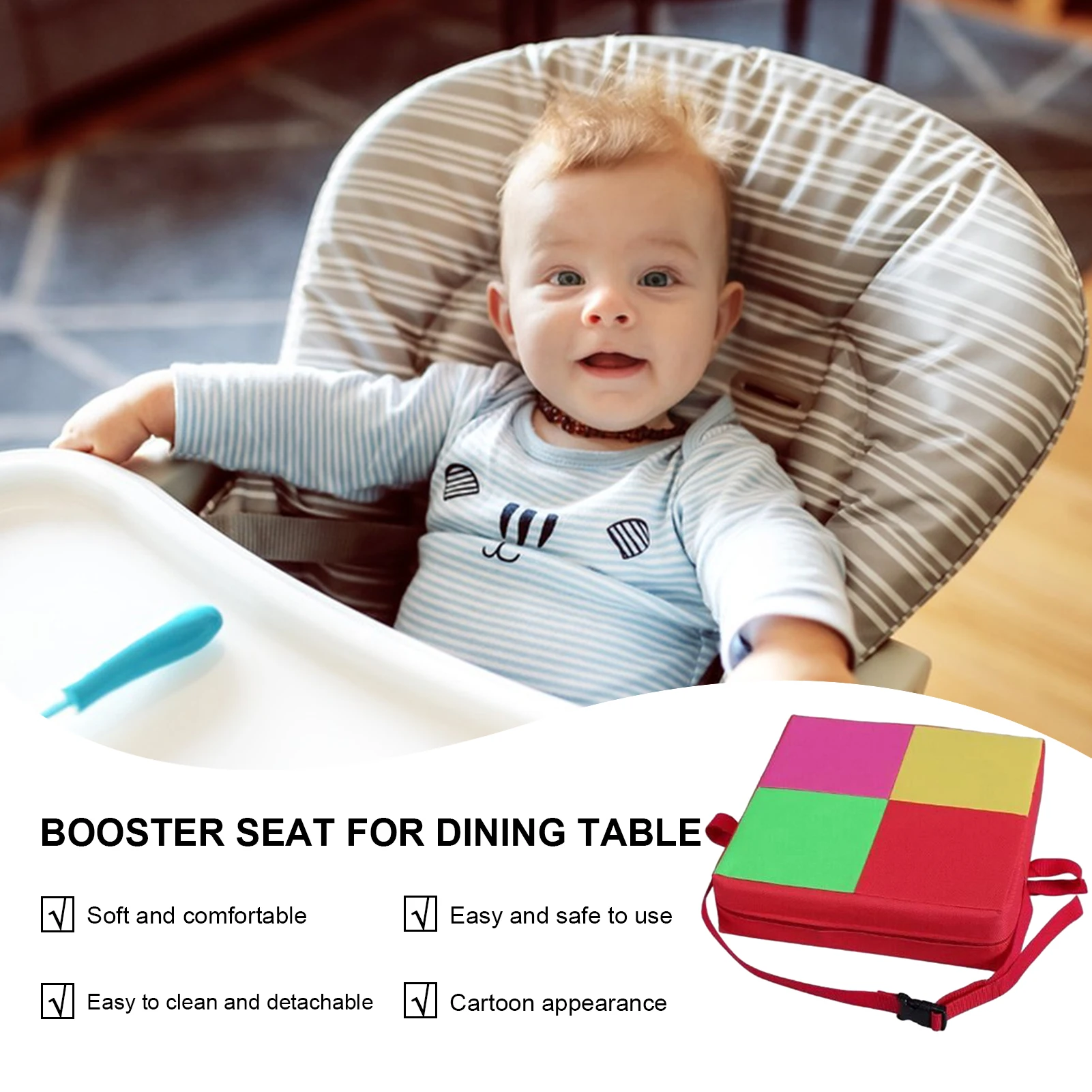 Booster Seat For Table Thickened Cartoon Soft Booster Seats Cute Chair Seat Kids Supplies With Zipper Comfortable Chair Cushion