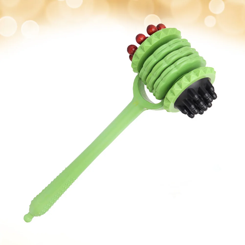 

Длинная ручка для массажа спины, ног, тела, молоток, роликовый массажер для талии, ног, роликовый массажер для плеч, инструмент для массажа тела, зеленый