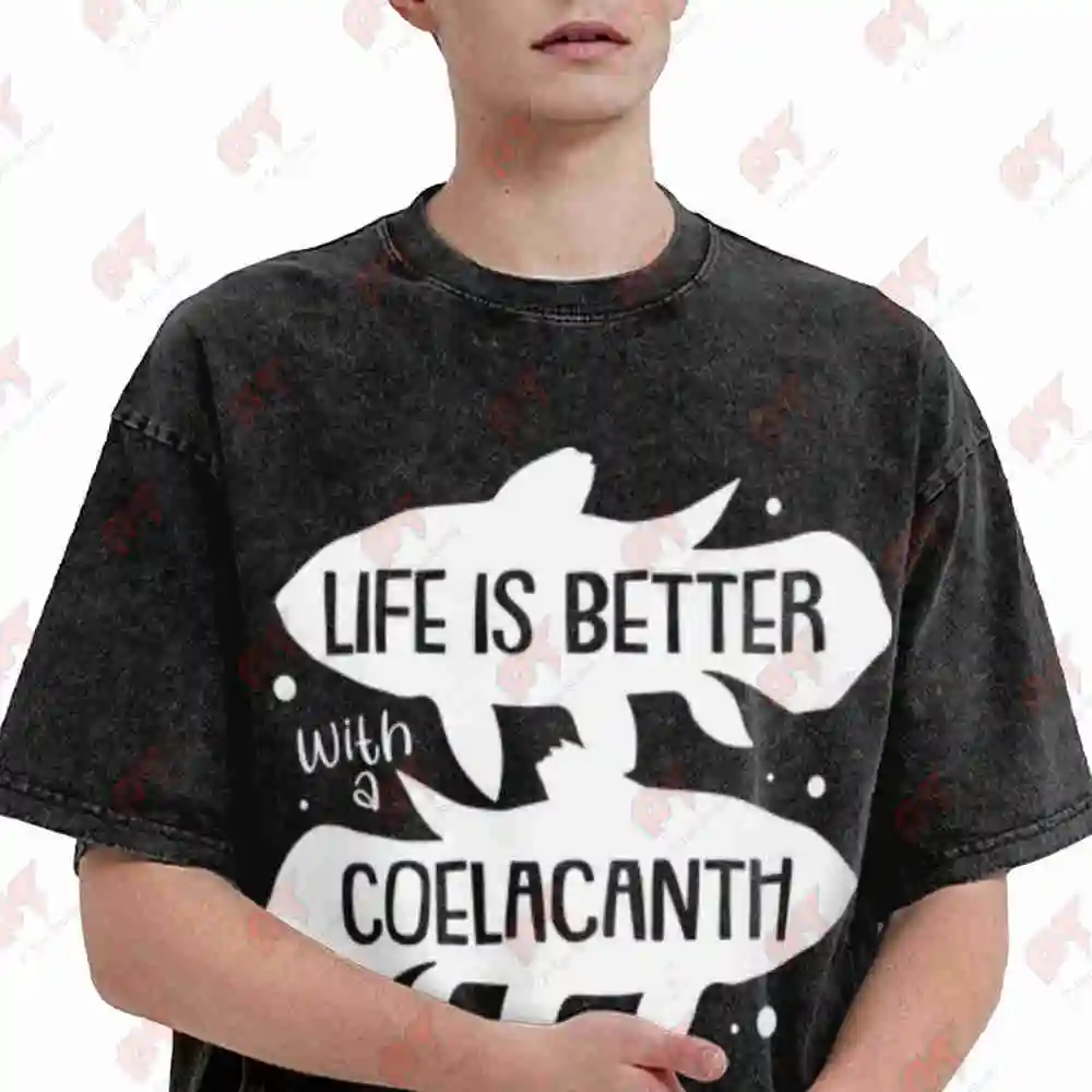 Sow Is Better With A Coelacanth Vintage Washed Tee Pure Cotton T-Shirt