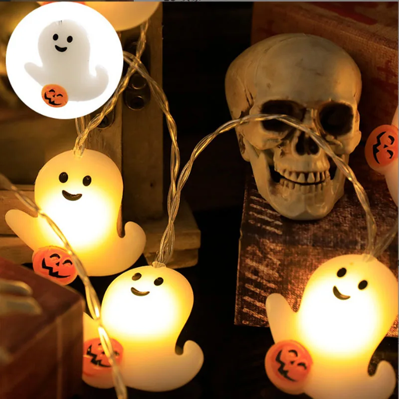 1.5m 10Led Halloween Light String Pumpkin Skull Ghost Festival Party Lantern Trick Or Treat Happy Halloween Day Atmosphere Decor