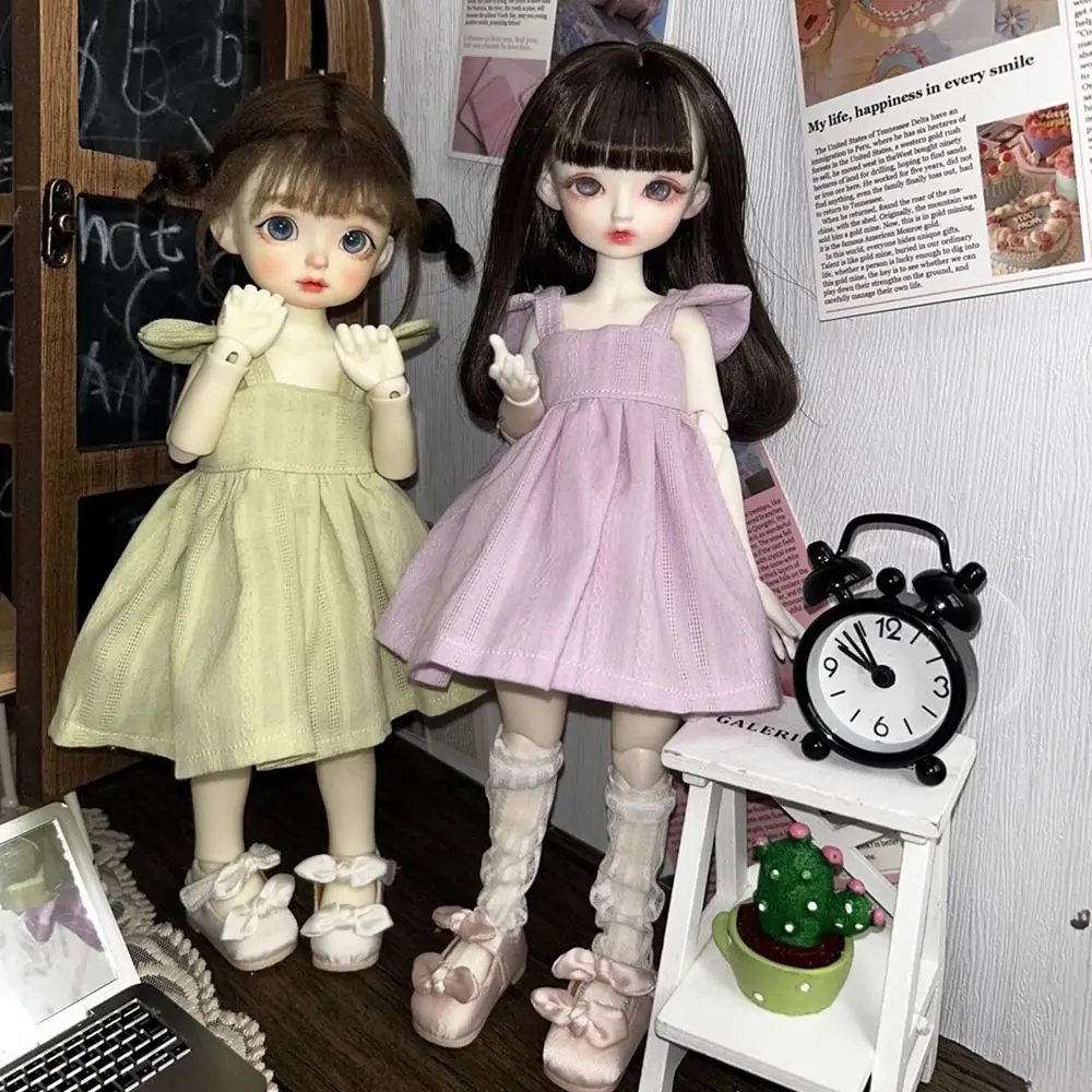 Boneca elegante roupas casuais vestidos de renda boneca princesa floral impressão saia vestidos para 1/6 bjd 30cm bonecas acessórios diy