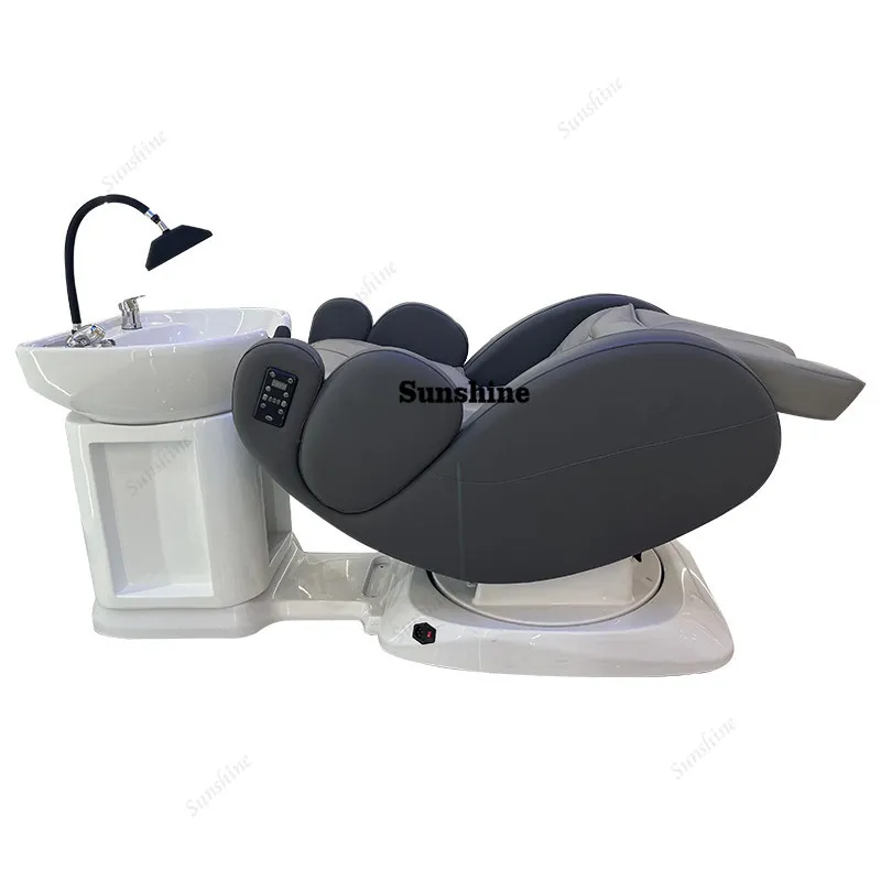 Intelligent electric massage flush bed Multifunctional rotating hair chair Automatic shampoo bed