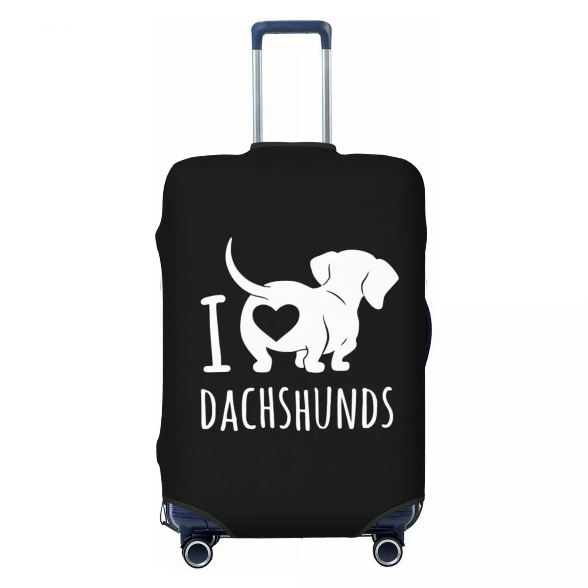 Funda protectora de equipaje personalizada divertida I Love Dachshunds, fundas lavables para maletas de viaje para perros Wiener, salchicha y tejón