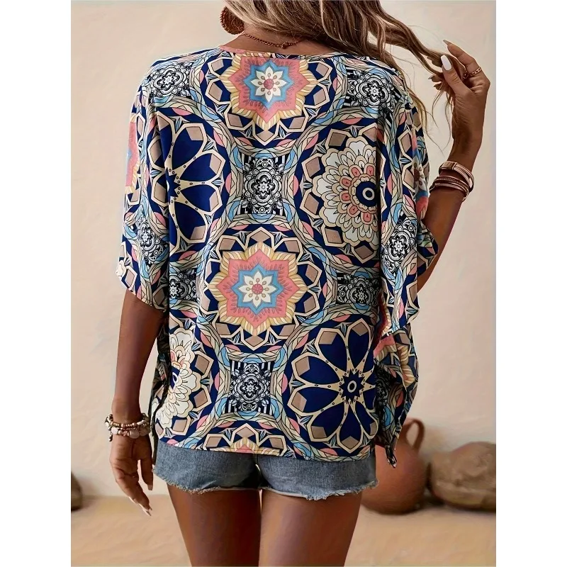 Camicia casual da donna taglie forti Camicia top da donna classica casual allentata con stampa di moda elegante e sottile con bottoni cool