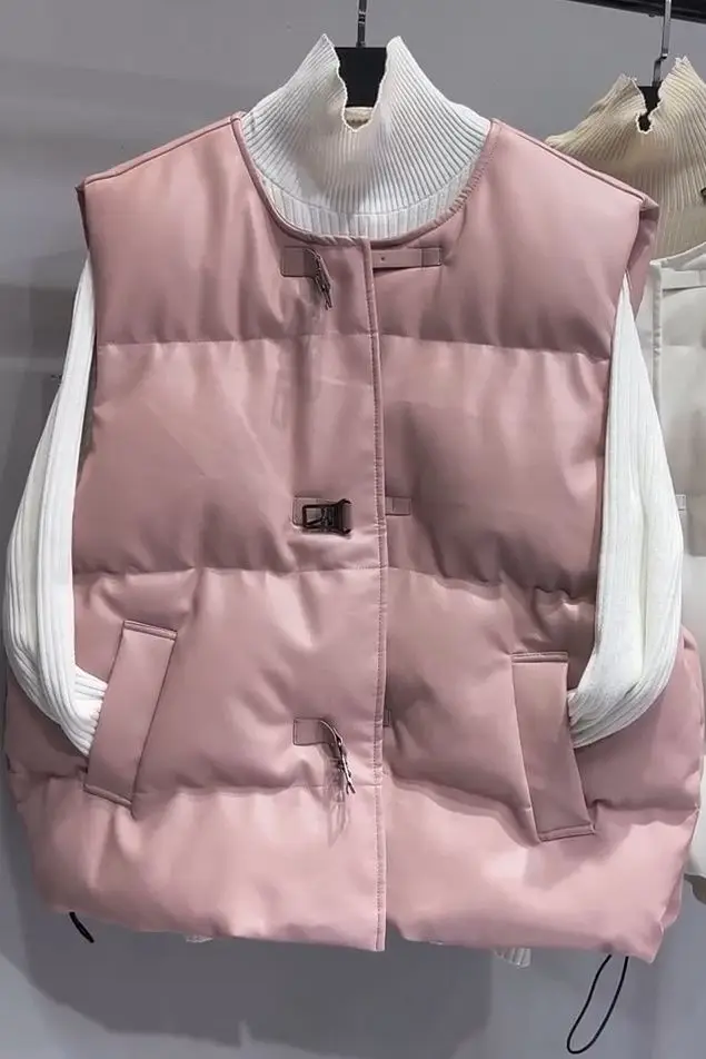 

Женские модные осенние элегантные пуховые пальто с круглым воротником, теплая зимняя верхняя одежда, повседневные зимние женские жилеты без рукавов, куртки TS494