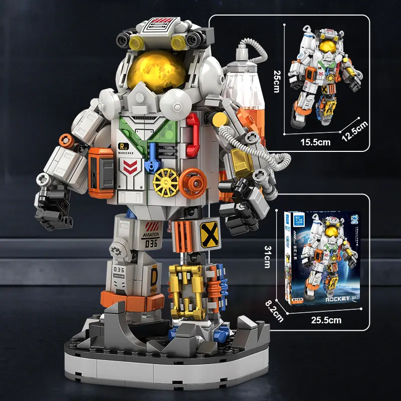

Astronaut space city building block assembly model children's toy kit