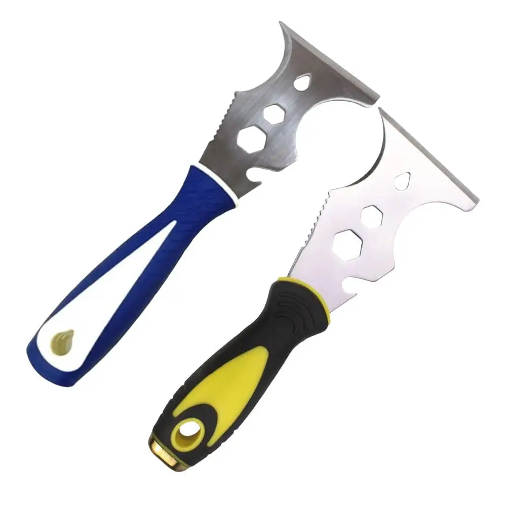 Cuchillo de masilla multiusos 15 en 1, herramienta de construcción de eliminación de pintura de acero inoxidable, abridor de latas de papel tapiz,