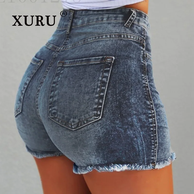 

XURU - New Women's Y2k Clothing Elastic Slim Fit Short Jeans, Luxurious Designer Women's Summer Shorts Jeans