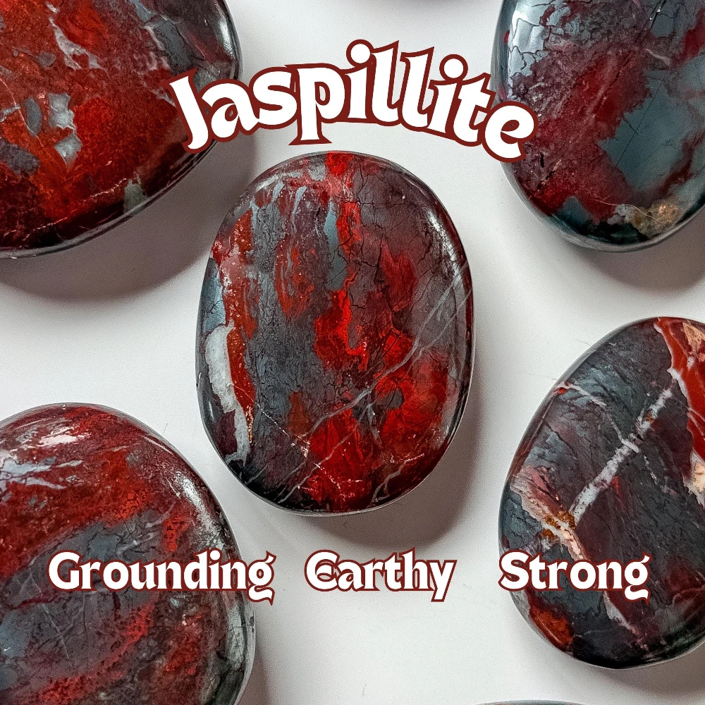 Natural Jasper Hematite Palm Stone for Perfect Crystal Gift Special for Parents or Friends Unique for Holiday Gift