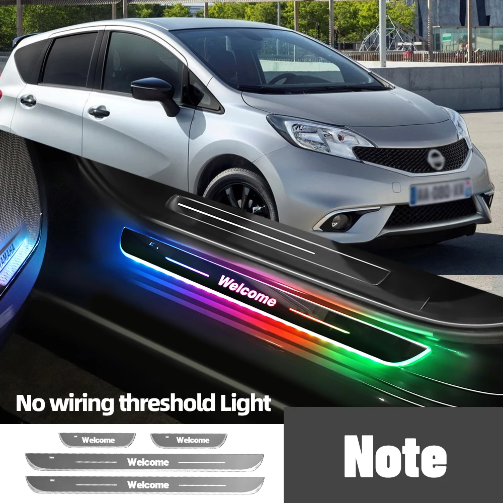 

For Nissan Note E11 E12 2006-2019 2015 2018 Car Door Sill Light Customized Logo LED Welcome Threshold Pedal Lamp Accessories