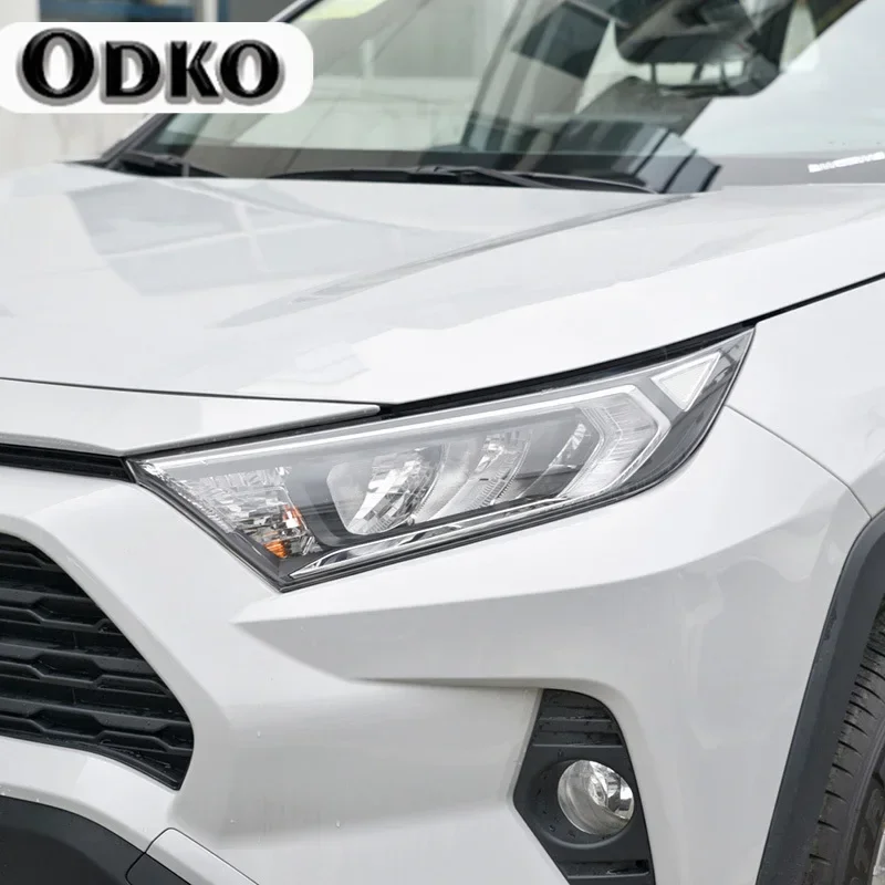 

2 Pcs Car Headlight Protective Film Front Light Transparent Smoked Black TPU Sticker For Toyota RAV4 XA50 2019 2020 2021 2022