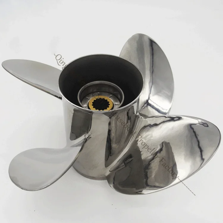 

4 Blades Polished Stainless Steel Marine Propellers For Outboard Engine 150-300hp