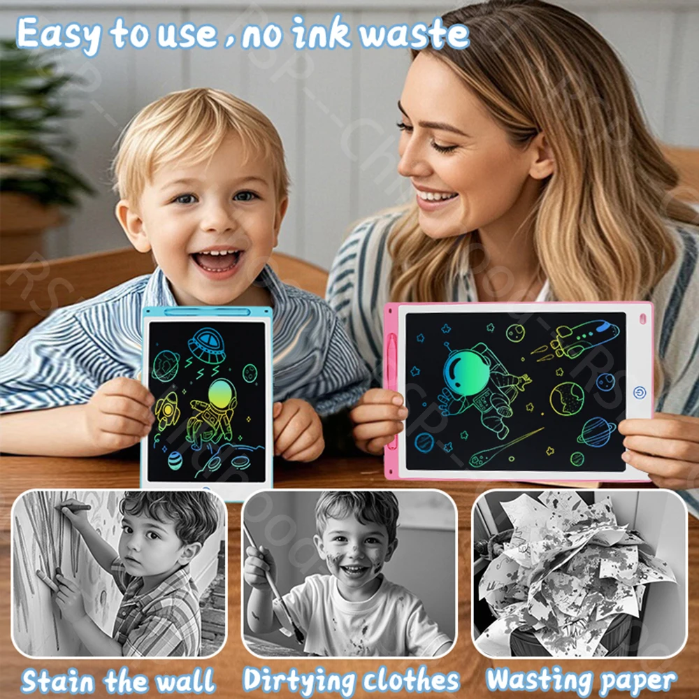 แท็บเล็ตวาดรูป LCD ขนาด 8.5 นิ้ว / 10 นิ้ว / 12 นิ้ว สำหรับเด็ก ของเล่นเสริมพัฒนาการแบบมอนเตสซอรี่ กระดานวาดภาพวิเศษ ของขวัญวันเกิด/คริสต์มาส