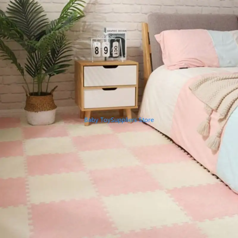 R1WF حزمة من 10 قطعة حصيرة الربط المضادة للسقوط وسادة السرير وسادة غرفة الأطفال الصغار سجادة لعب الطفل 30x30 سنتيمتر/11.8x11.8