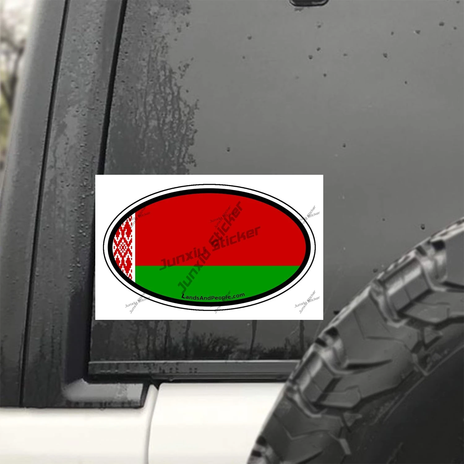 Belarus Flag Car Sticker Belarussian Oval Decal Belarus Stickers for Cars Ebike Motorcycle Camping Car Aventure Decal Waterproof