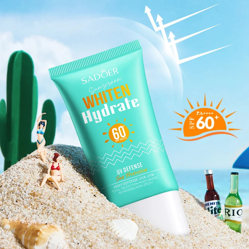 

"SADOER Whitening Moisturizing Sunscreen SPF60 PA+++ Face & Body Sunblock for Women UV Protection, Brightening, Lightweight