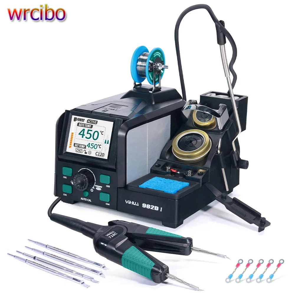 Yihua 982D-I Precision Soldering Station With Auto Calibration Precision Dual Head Tweezers Handle For SMT SMD Micro Component