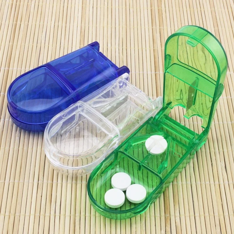 1pc Pill Cutter Medicine Cutter Medicine Split Medicine Box Portable Medicine Portable Small Medicine Box Health Care Pills Case