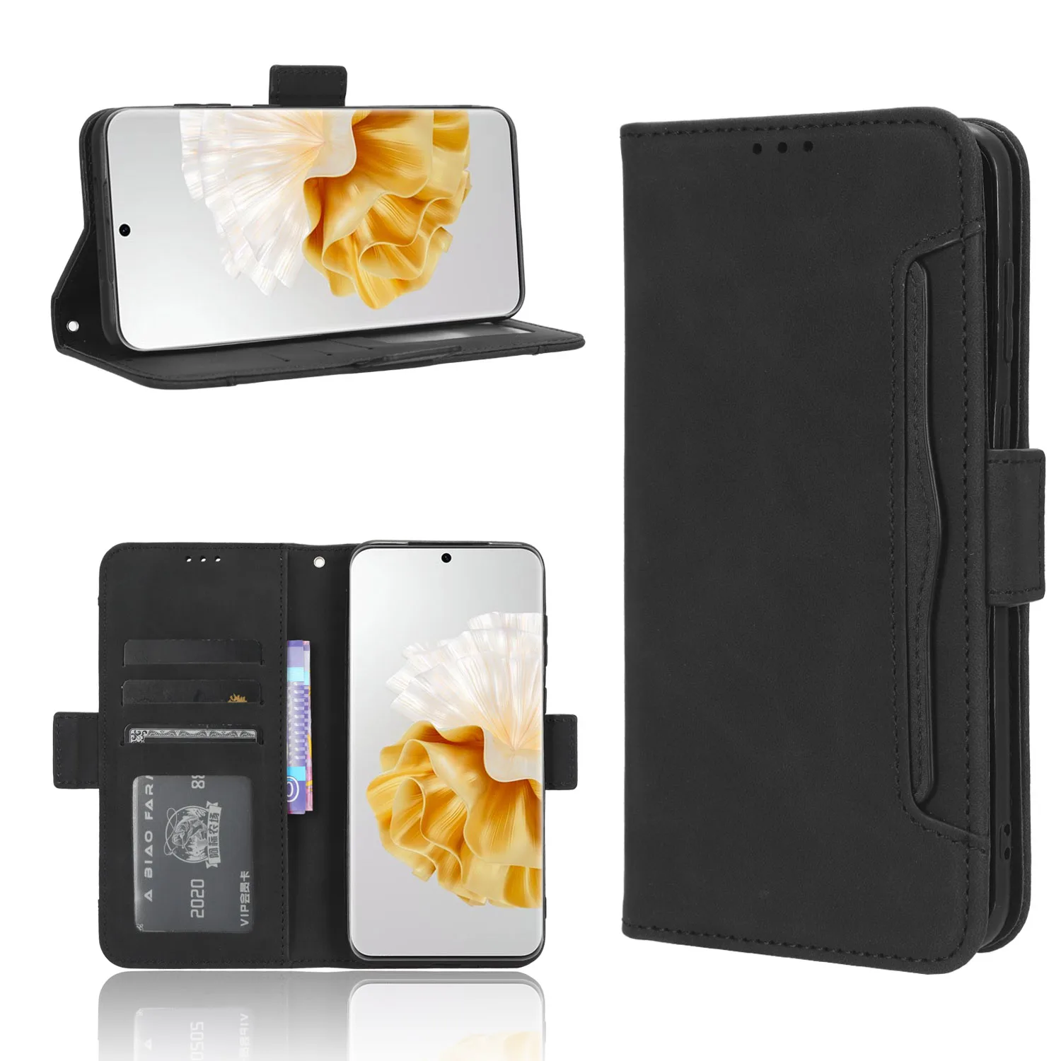 For Huawei P60 4G Case Premium Leather Wallet Leather Flip Multi-card slot Cover For Huawei P60 Pro P60Pro 4G P60 Art Phone Case