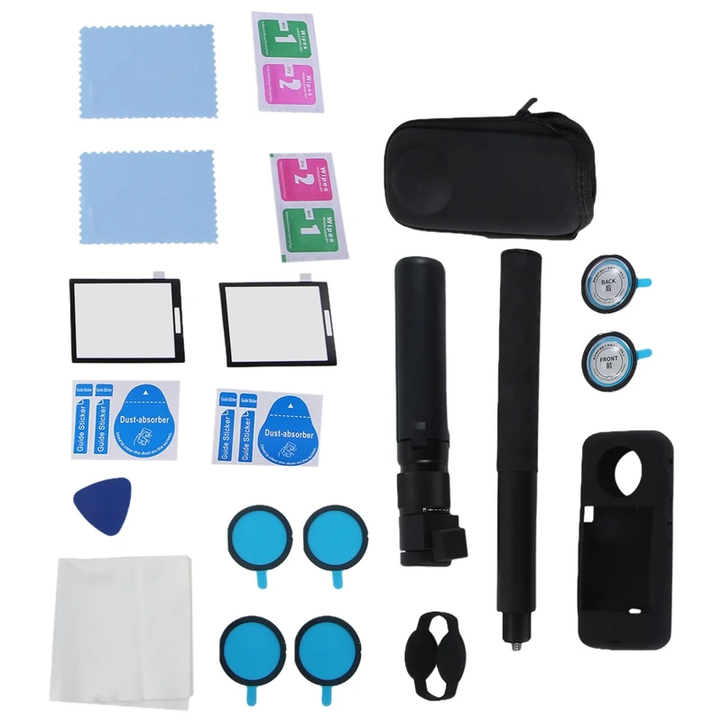 Palo de Selfie para Insta360 X3, cubierta protectora de lente para accesorios Insta360 X3, película protectora de pantalla