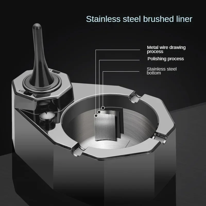 Desktop Oil-electric Hybrid Ashtray Lighter, USB Charging, Arc Ignition, Desktop Ornaments, Business Men's Gift