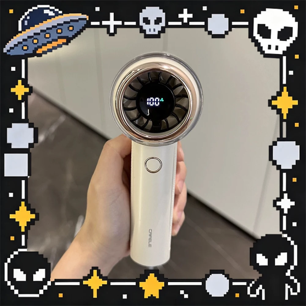 

Cafele JingFeng Handheld Electric Fan Hurricane Patented Air Duct Handheld Electric Small Fan Reduce Noise Light Weight For Gift