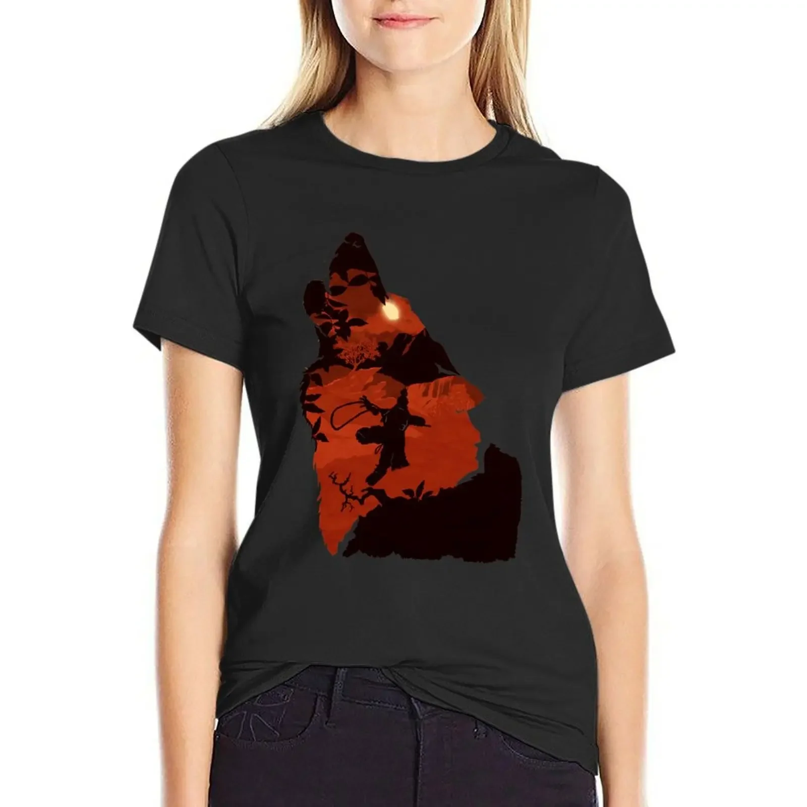 

Sekiro - One Armed Wolf (Red) T-Shirt vintage quick-drying anime white t shirts for Women