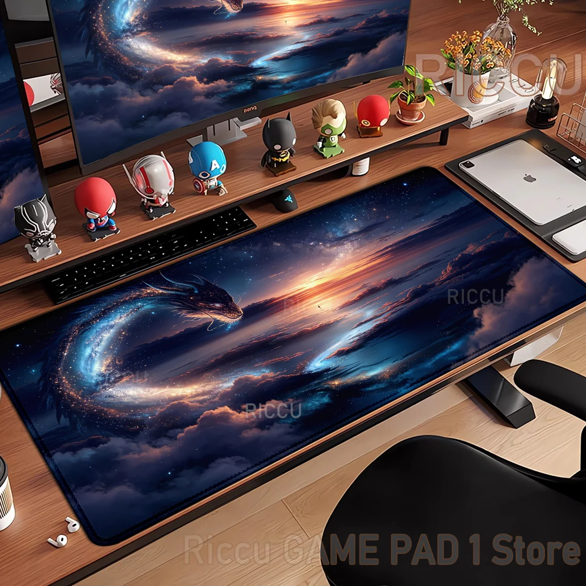 XXL Giant Flying Dragon Mouse Pad Non-Slip Large Desk Mat PC Accessories Gaming Mat Dragon Desk Pad Rubber Base Extended Pad