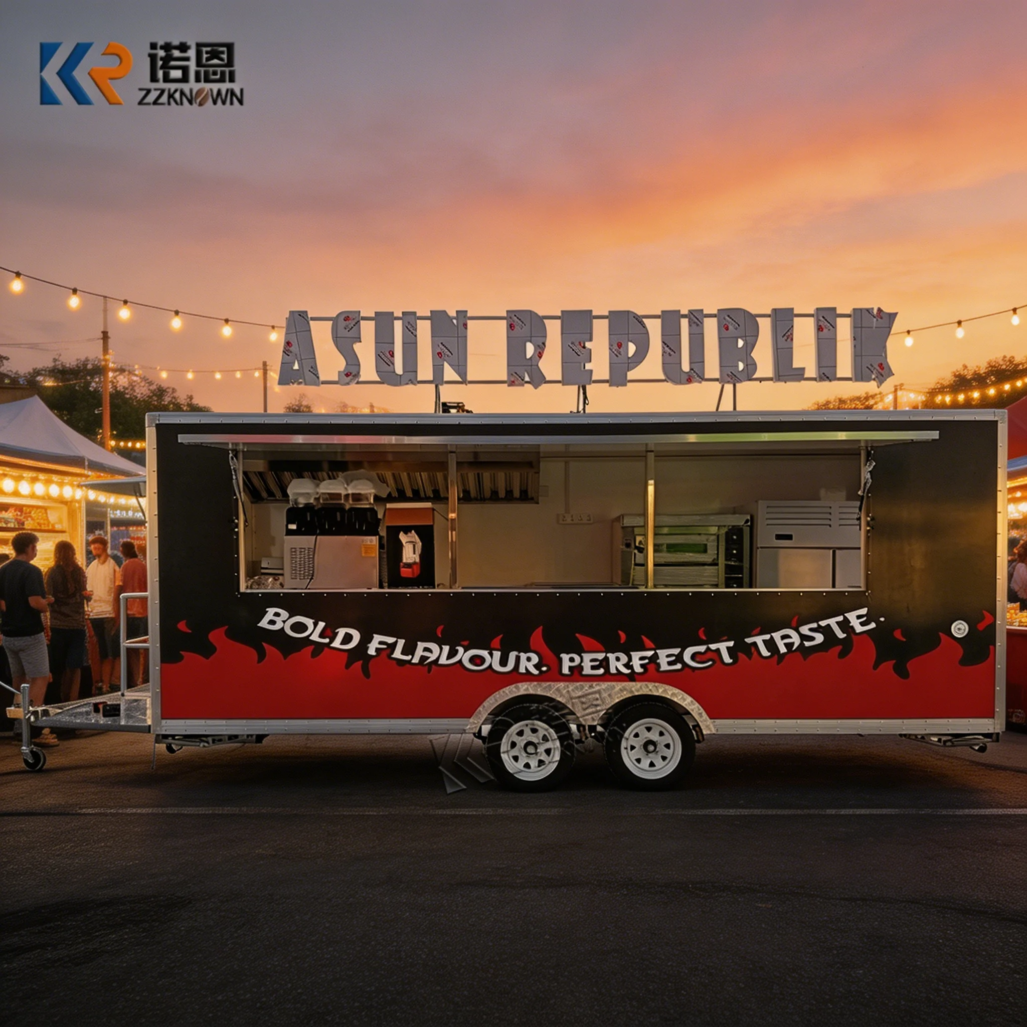 

Mobile Commercial Kitchen Container Food Truck Fully Equipped Concession Catering Food Trailer