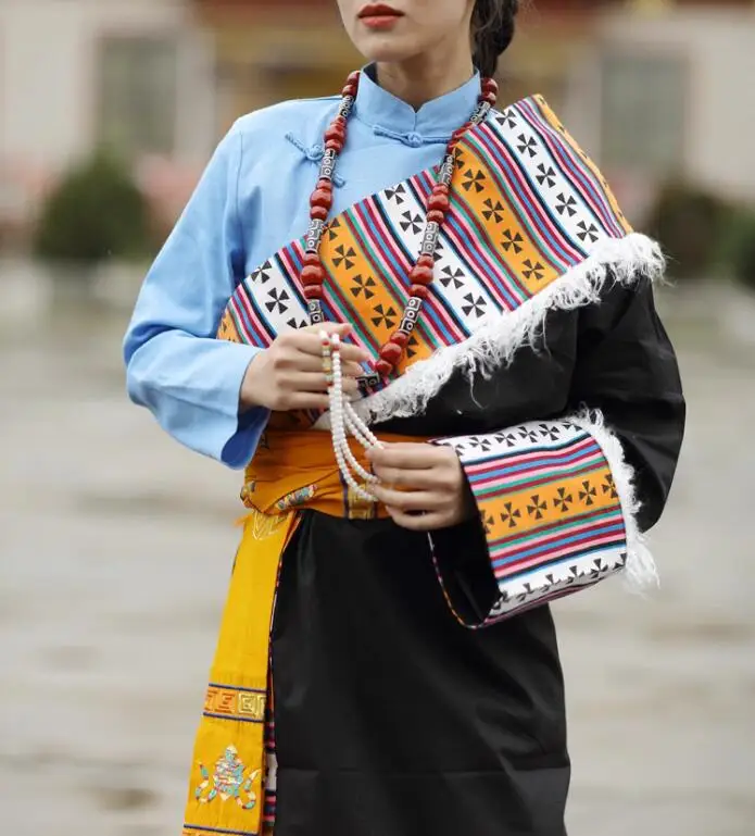 

Chinese Tibetan Robe Women Winter Include Gown Shirt Belt