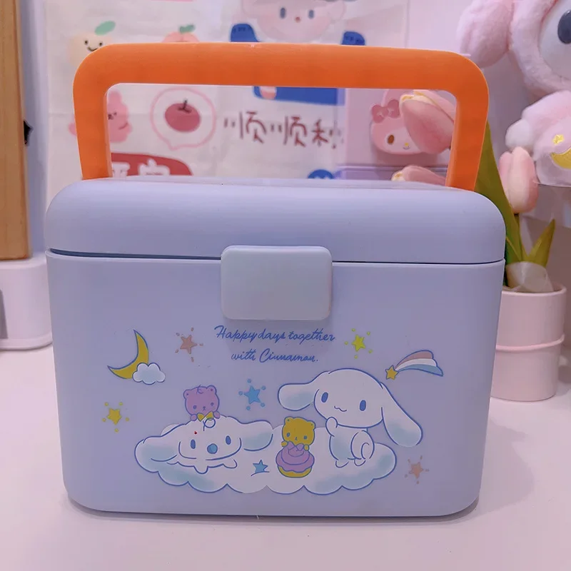 Hello Kitty Cinnamoroll Anime Kawaii Sanrio Medizinbox Niedliche My Melody Haushalt Tragbarer Aufbewahrungskoffer Geschenke für Kinder