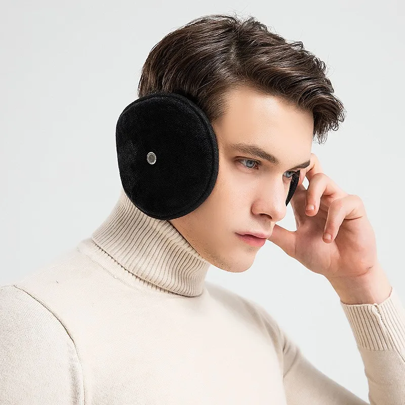 Men Women Winter Warm Ear Muffs Simple Solid Color Soft Earflaps Plush Warm Earmuff With Loudspeaker Hole Cycling Ear Cover