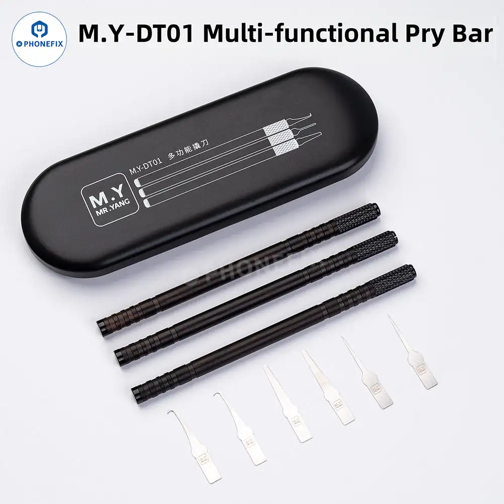 YCS DT01 Multifunctional Pry Knife Tools Set Phone Repair Tools Kit Disassembly Blades Anti Slip Metal Pry Scraper Phone Repair