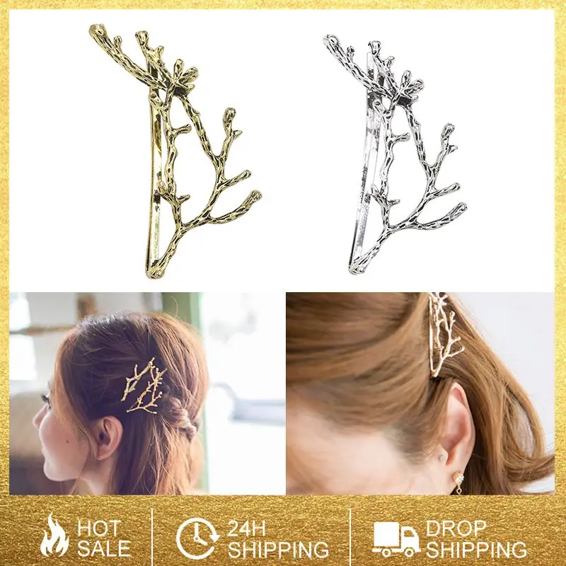 Fashion Gold Leaf Shape Metal Hair Clips Women Elegant Hairpins Barrettes Headbands Lady Hair Accessories