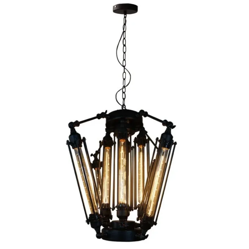 

Metal Punk Eight Head Chandelier American Country Vintage Restaurant Bar Cafe Alcatraz Chandelier
