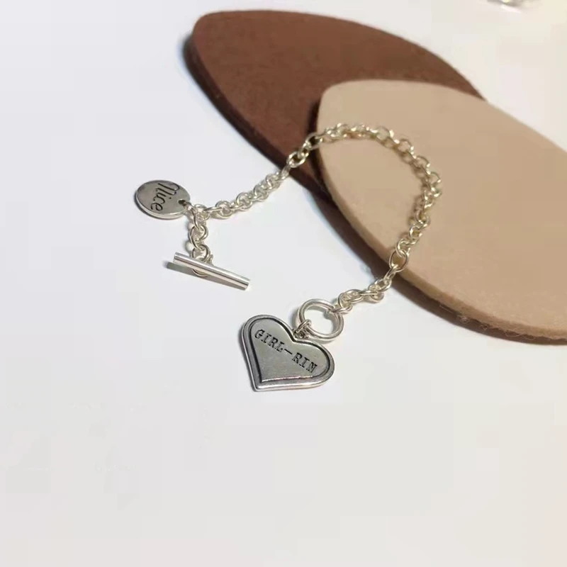 

Sterling Silver Pulseras Plata 925 Mujer Love Round Heart Fashion Customized Bracelet Femme Jewelry Original For Women Making