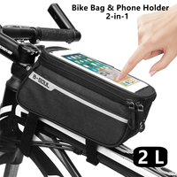 Bicycle Bag 2L Frame Front Top Tube Bike Bag Handlebar Mtb Touch Screen Cycling Bag Waterproof Phone Holder Bicycle Accessories