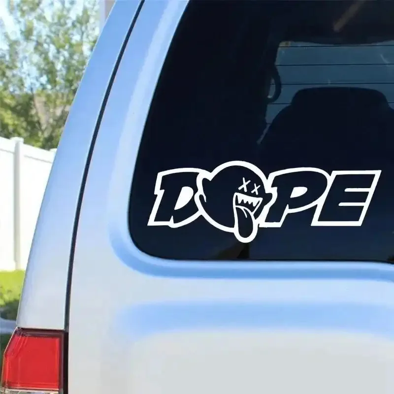 

creative "DOPE" design, easy to stick and tear Black and white high-quality durable vinyl sticker for automobile