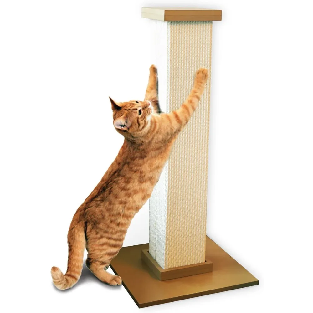 

Ultimate Scratching Post – Beige, Large 32 Inch Tower - Sisal Fiber, Simple Design - For All Cats