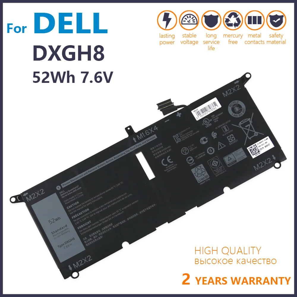 

Оригинальный аккумулятор DXGH8 для ноутбука Dell XPS 13 9380 9370 7390 для Dell Inspiron 7390 2-в-1 7490 G8VCF H754V 0H754V P82G 52WH