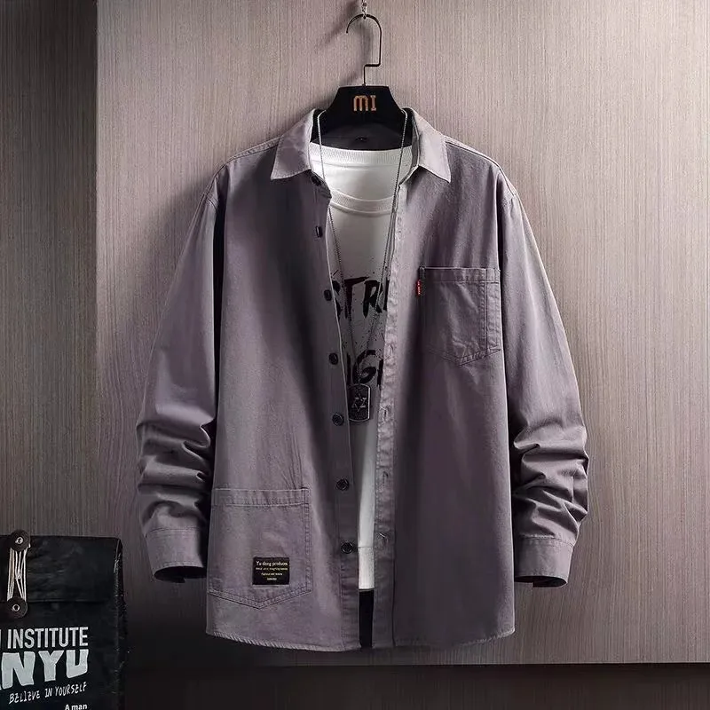 Long Sleeve Anti-Scald Wear-Resistant Casual Loose Pointed Collar Shirt for Men Summer Construction Workers Loose Fit Outerwear