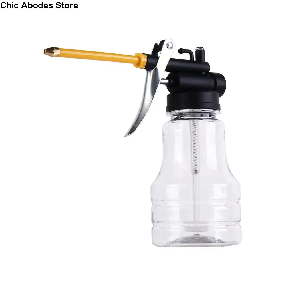 

Portable Lubrication Oil Can High Pressure With Oil Spray Hose Oiler Pump Transparent 250ml Car Oil Pot Bottle Oil tank