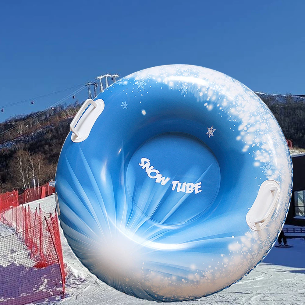 Inflatable Skiing Board Sled with Handle Thickened Floated Sled PVC Cold-Resistant for Winter Outdoor Sports